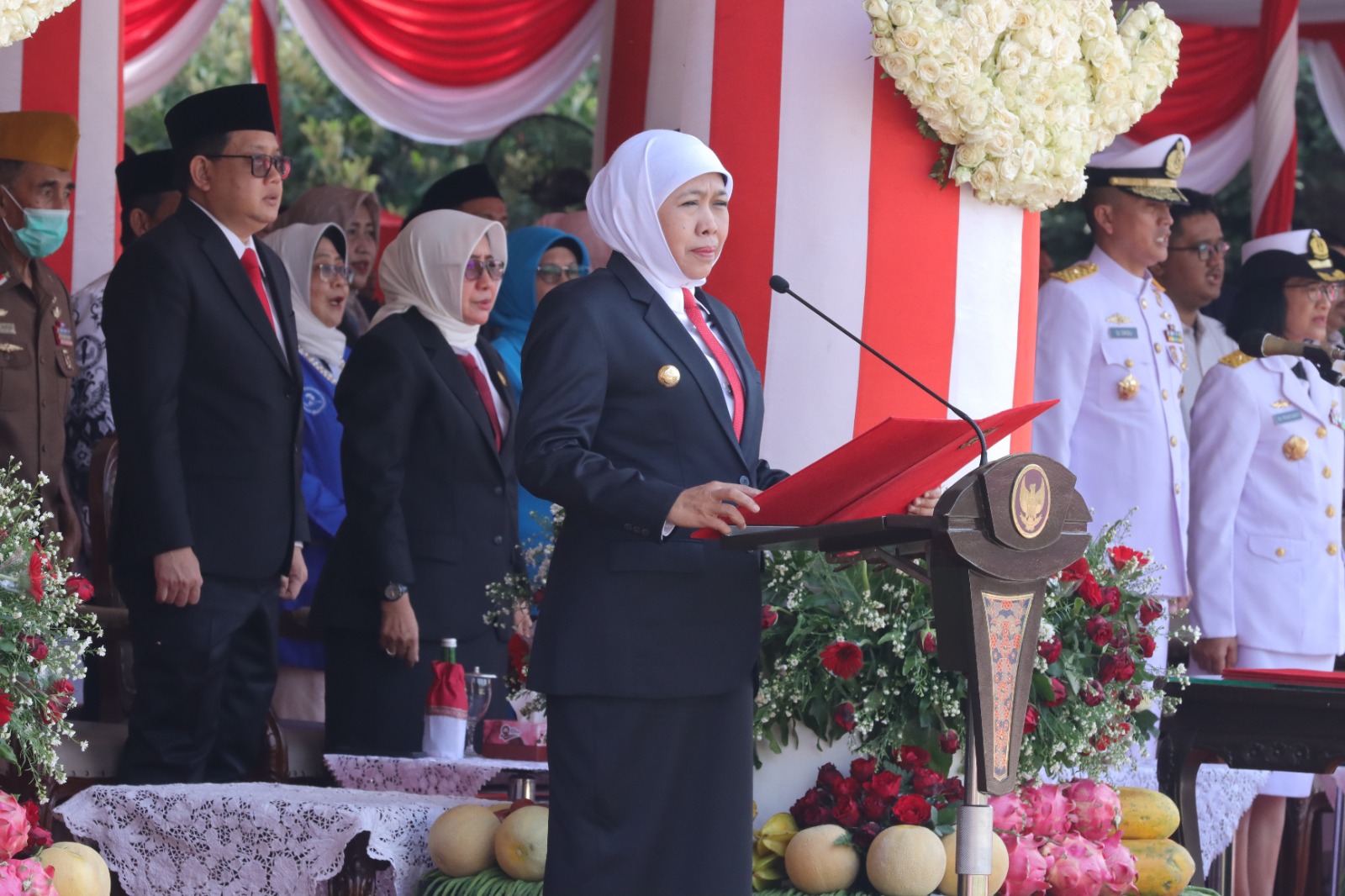 Gubernur Khofifah Pimpin Upacara Hari Kesaktian Pancasila 2023