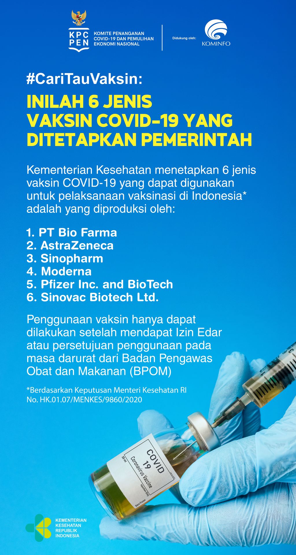 Jenis vaksin covid-19 yang digunakan di malaysia